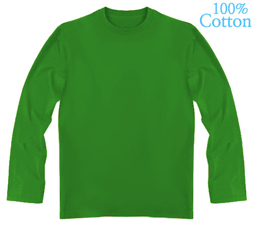 녹색 라운드 긴팔티셔츠